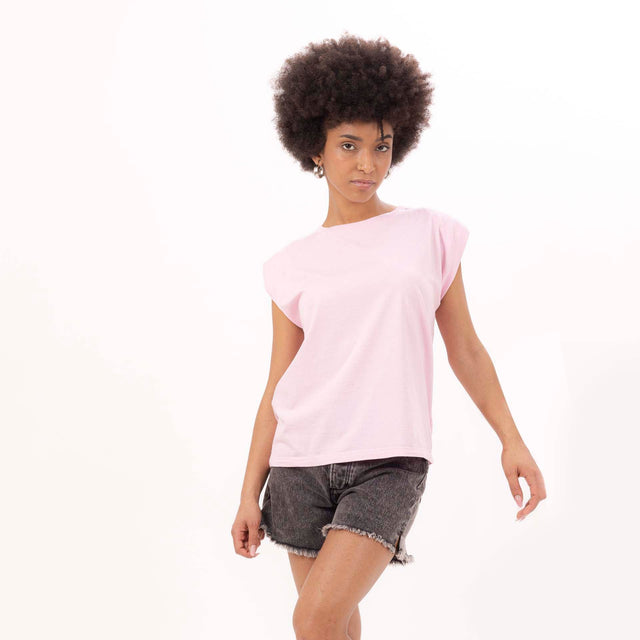WOMEN'S CREWNECK PUFF SHOULDER T-SHIRT - VINTAGE JERSEY