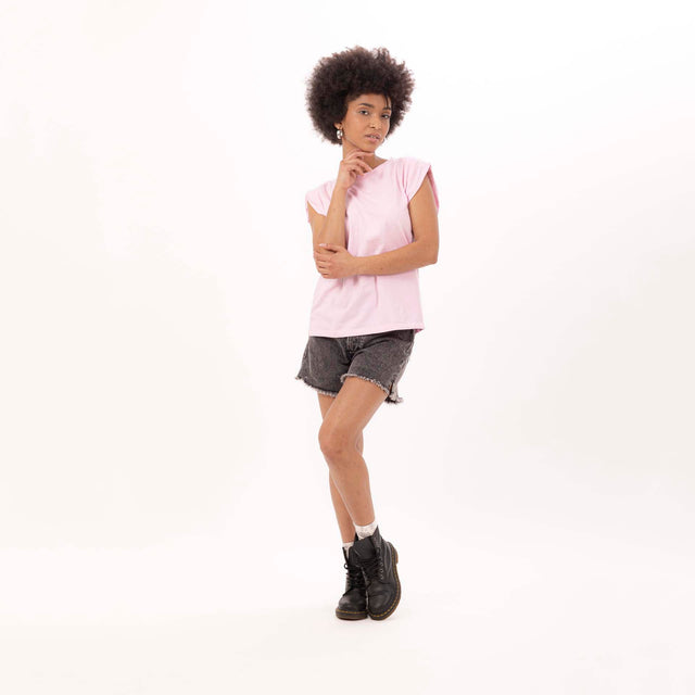 WOMEN'S CREWNECK PUFF SHOULDER T-SHIRT - VINTAGE JERSEY