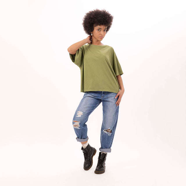 WOMEN'S CREWNECK OVERSIZE T-SHIRT- VINTAGE JERSEY - Bowery NYC