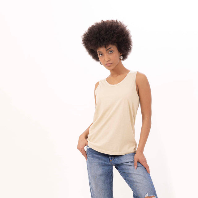 WOMEN'S ESSENTIAL CREWNECK TANK TOP - VINTAGE JERSEY