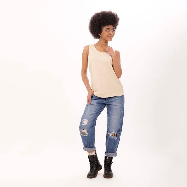 WOMEN'S ESSENTIAL CREWNECK TANK TOP - VINTAGE JERSEY