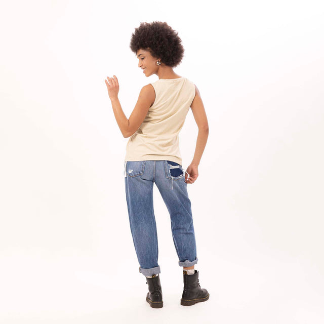 WOMEN'S ESSENTIAL CREWNECK TANK TOP - VINTAGE JERSEY
