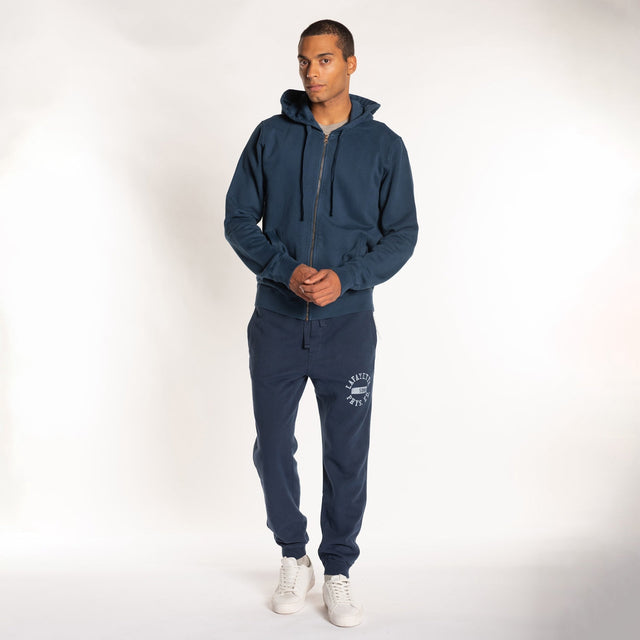 MAN'S ESSENTIAL ZIP HOODED SWEATSHIRT - GARMENT DYED - Bowery NYC