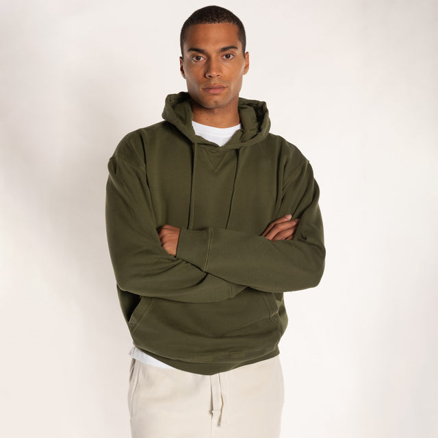 MAN'S ESSENTIAL HOODED SWEATSHIRT - GARMENT DYED - Bowery NYC