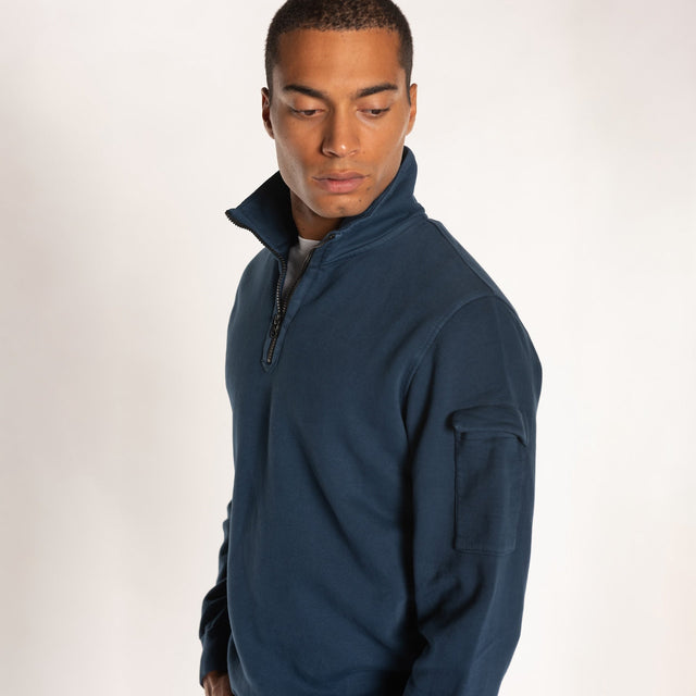 MAN'S ESSENTIAL HALF ZIP CREWNECK SWEATSHIRT - Bowery NYC