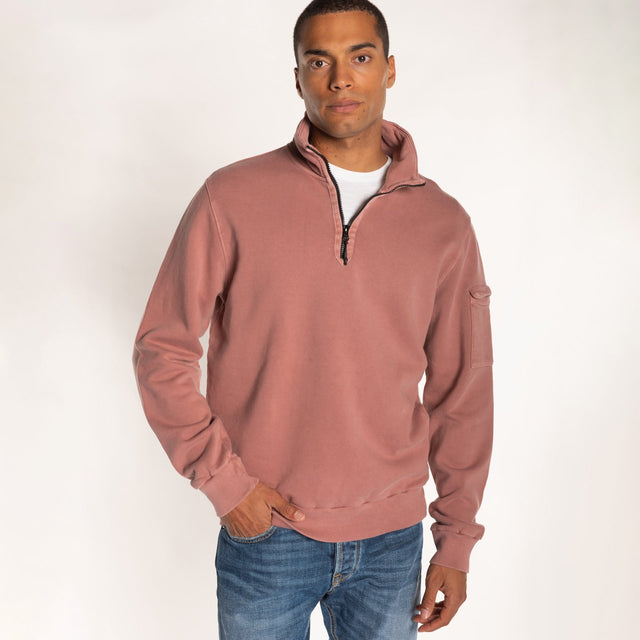 MAN'S ESSENTIAL HALF ZIP CREWNECK SWEATSHIRT - Bowery NYC