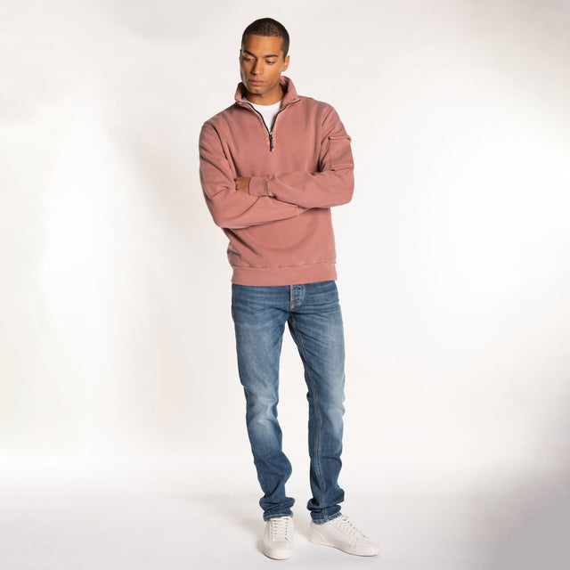 MAN'S ESSENTIAL HALF ZIP CREWNECK SWEATSHIRT - Bowery NYC