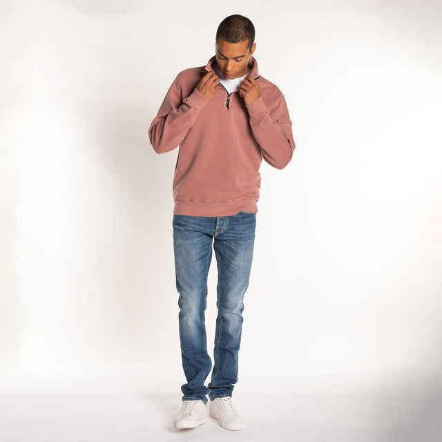 MAN'S ESSENTIAL HALF ZIP CREWNECK SWEATSHIRT - Bowery NYC