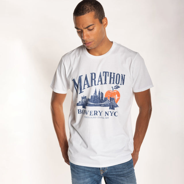 MAN'S "MARATHON" S/S CREWNECK TSHIRT - VINTAGE JERSEY - Bowery NYC