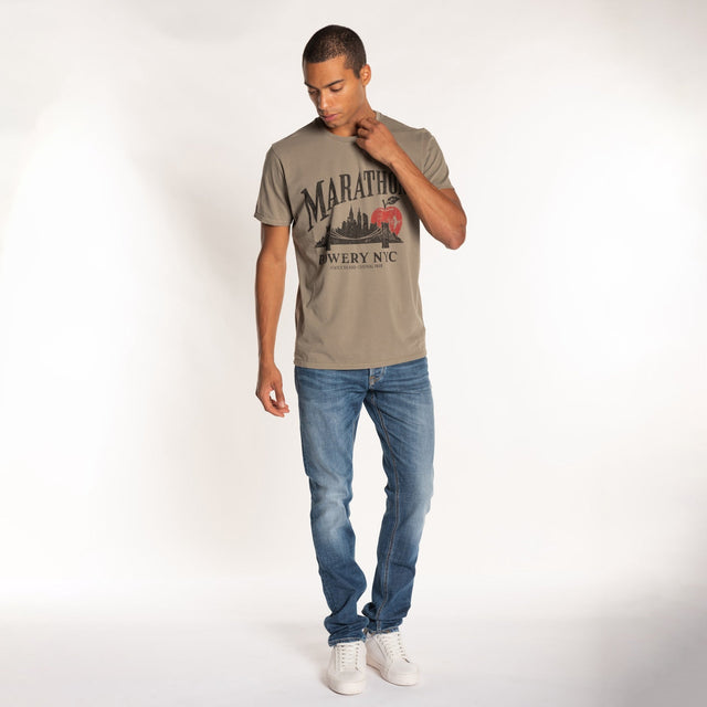 MAN'S "MARATHON" S/S CREWNECK TSHIRT - VINTAGE JERSEY - Bowery NYC