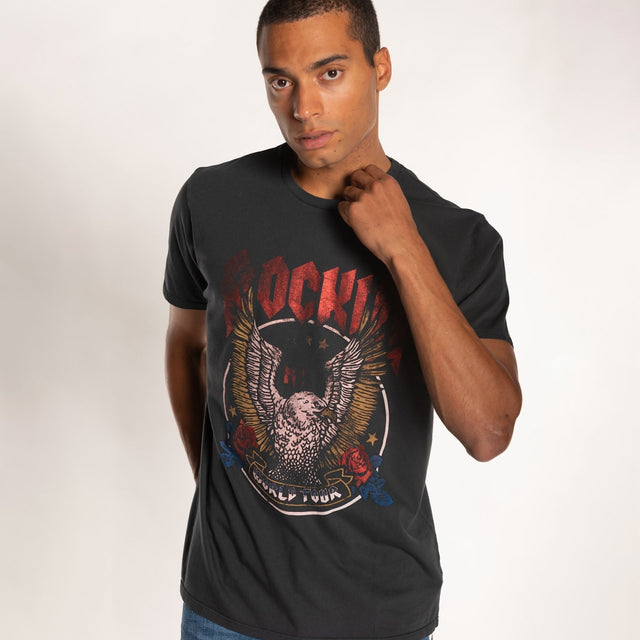 MAN'S "ROCKIN EAGLE" S/S CREWNECK TSHIRT - VINTAGE JERSEY