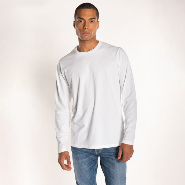 MAN'S ESSENTIAL CREWNECK LONG SLEEVE T-SHIRT - VINTAGE JERSEY - GARMENT DYED - Bowery NYC