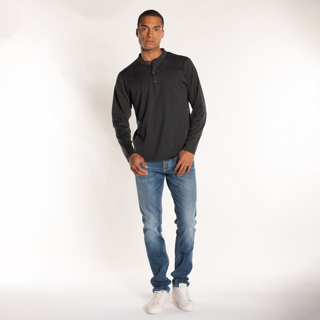 MAN'S ESSENTIAL L/S HENLEY TSHIRT - MAKO JERSEY - Bowery NYC