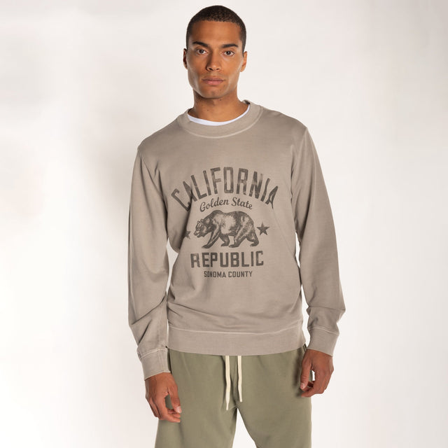 MAN'S "CALIFORNIA" CREW NECK L/S LIGHT SWEAT - RELAXED FIT - Bowery NYC
