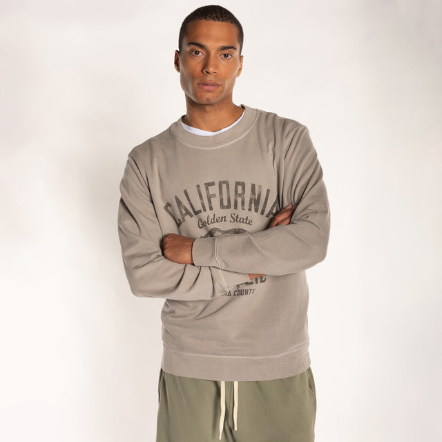 MAN'S "CALIFORNIA" CREW NECK L/S LIGHT SWEAT - RELAXED FIT - Bowery NYC