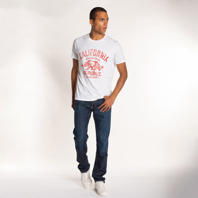 MAN'S "CALIFORNIA" CREWNECK S/S T-SHIRT - VINTAGE JERSEY - Bowery NYC