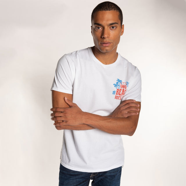 MAN'S "BEACH BOY'S CLUB" CREW NECK S/S T-SHIRT - VINTAGE JERSEY- REGULAR FIT