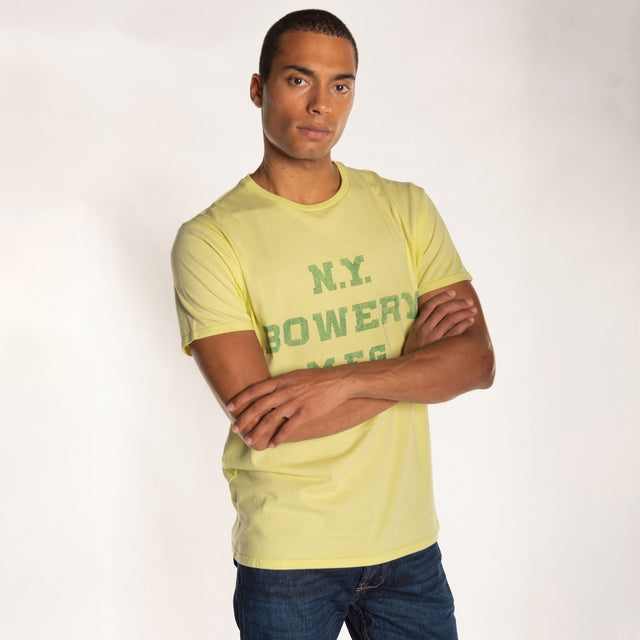 MAN'S "N.Y. BOWERY CREW NECK S/S T-SHIRT - VINTAGE JERSEY- REGULAR FIT - Bowery NYC