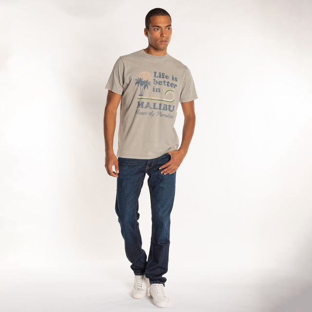 MAN'S "LIFE IS BETTER" CREW NECK S/S T-SHIRT - SOFT JERSEY - REGULAR FIT