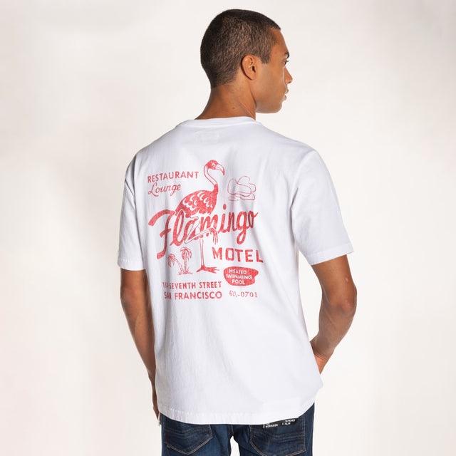 MAN'S "FLAMINGO MOTEL" CREW NECK S/S T-SHIRT - HEAVY JERSEY - RELAXED FIT - Bowery NYC