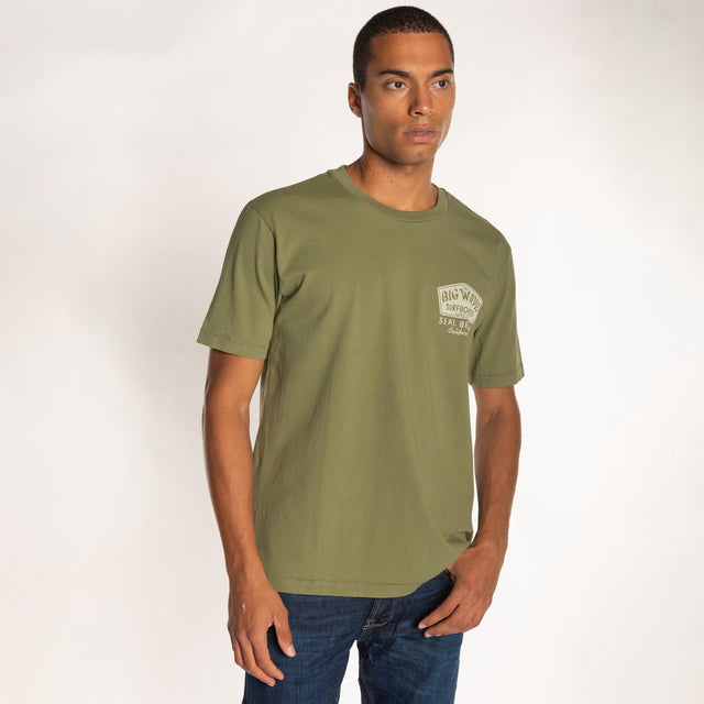 MAN'S "BIG WAVE" CREW NECK S/S T-SHIRT - HEAVY JERSEY - RELAXED FIT
