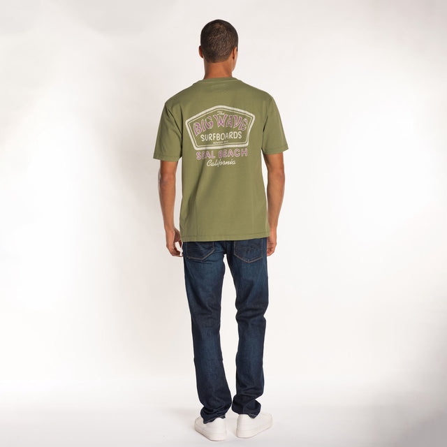 MAN'S "BIG WAVE" CREW NECK S/S T-SHIRT - HEAVY JERSEY - RELAXED FIT - Bowery NYC