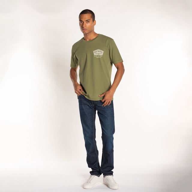 MAN'S "BIG WAVE" CREW NECK S/S T-SHIRT - HEAVY JERSEY - RELAXED FIT