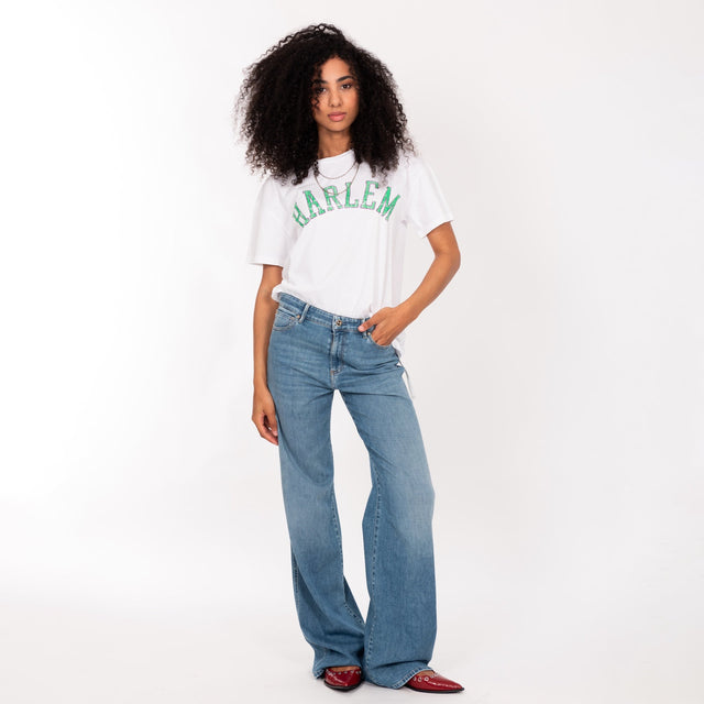 WOMAN'S "HARLEM" CREW NECK S/S T-SHIRT - VINTAGE JERSEY - BOY FIT
