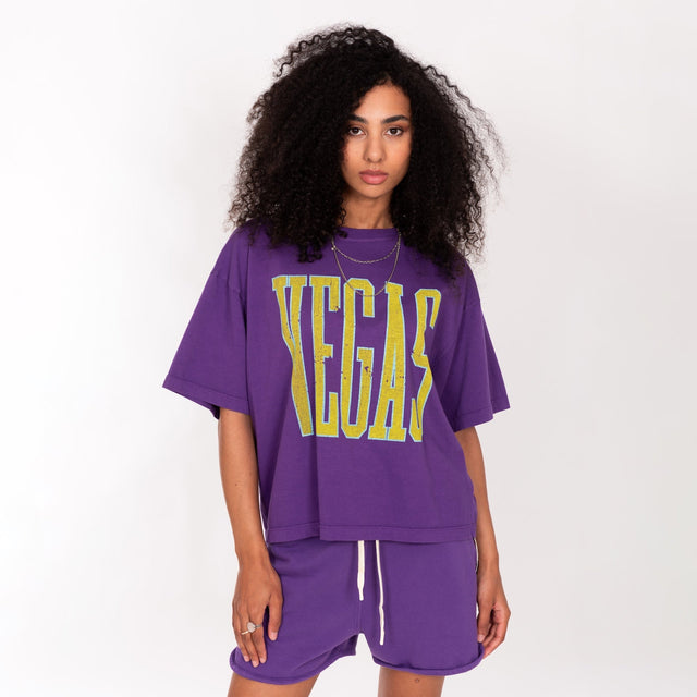WOMAN'S "VEGAS" CREW NECK S/S T-SHIRT - VINTAGE JERSEY - OVERSIZE FIT
