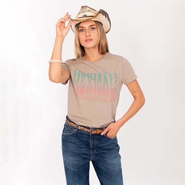 WOMAN'S "MEXICALI" CREW NECK S/S T-SHIRT - VINTAGE JERSEY - REGULAR FIT