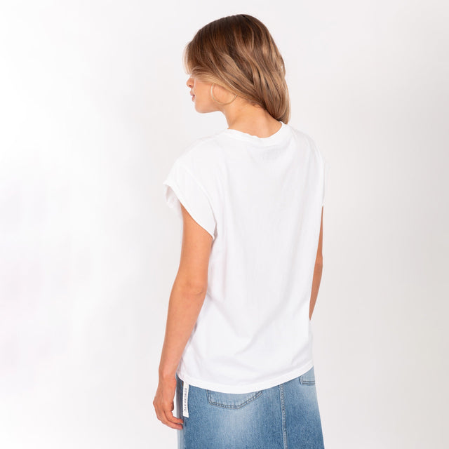 WOMAN'S "PARIS" CREW NECK ROLLED UP S/S T-SHIRT - VINTAGE JERSEY - BOXY FIT - Bowery NYC