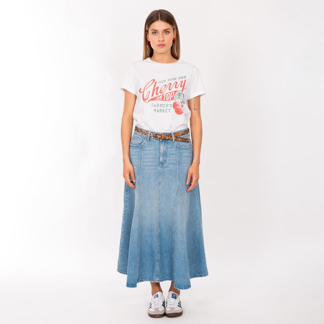 WOMAN'S "CHERRY" CREW NECK S/S T-SHIRT - VINTAGE JERSEY - REGULAR FIT - Bowery NYC