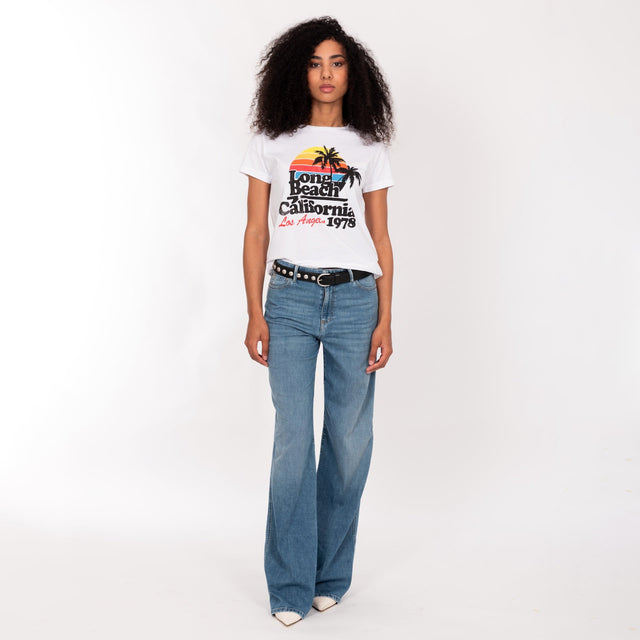 WOMAN'S "LONG BEACH" CREW NECK S/S T-SHIRT - SOFT JERSEY - REGULAR FIT - Bowery NYC