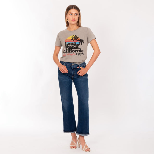 WOMAN'S "LONG BEACH" CREW NECK S/S T-SHIRT - SOFT JERSEY - REGULAR FIT - Bowery NYC