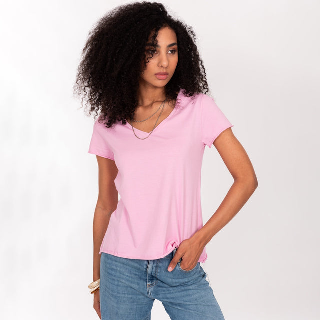 V NECK S/S T-SHIRT - VINTAGE JERSEY - REGULAR FIT - Bowery NYC