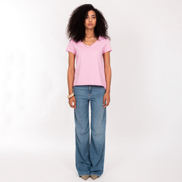 V NECK S/S T-SHIRT - VINTAGE JERSEY - REGULAR FIT - Bowery NYC