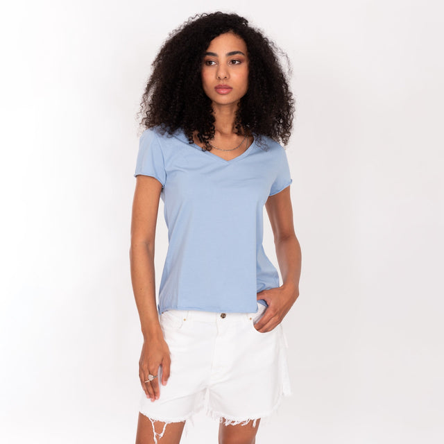 V NECK S/S T-SHIRT - VINTAGE JERSEY - REGULAR FIT - Bowery NYC