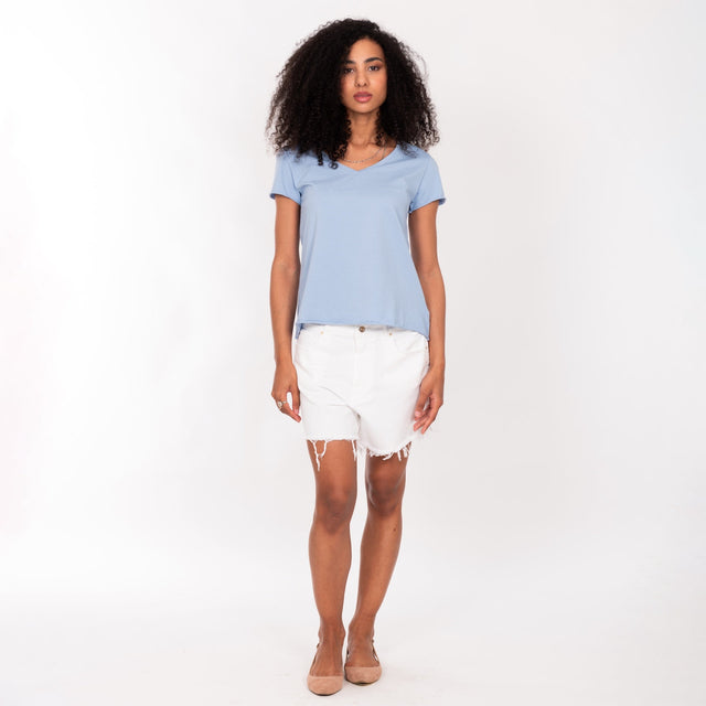 V NECK S/S T-SHIRT - VINTAGE JERSEY - REGULAR FIT - Bowery NYC