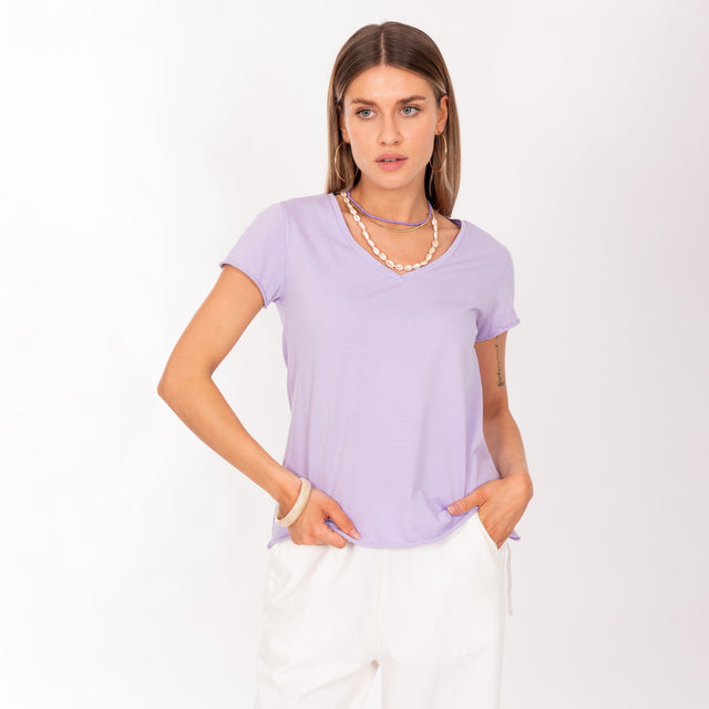 V NECK S/S T-SHIRT - VINTAGE JERSEY - REGULAR FIT - Bowery NYC