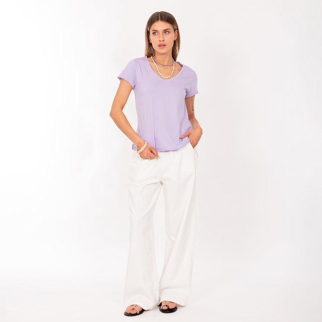 V NECK S/S T-SHIRT - VINTAGE JERSEY - REGULAR FIT - Bowery NYC