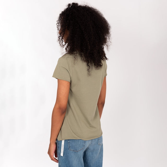 V NECK S/S T-SHIRT - VINTAGE JERSEY - REGULAR FIT - Bowery NYC