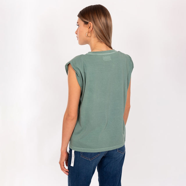 PUFF SHOULDER CREW NECK S/S T-SHIRT - VINTAGE JERSEY - REGULAR FIT - Bowery NYC