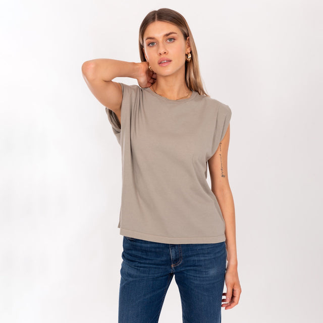 PUFF SHOULDER CREW NECK S/S T-SHIRT - VINTAGE JERSEY - REGULAR FIT - Bowery NYC