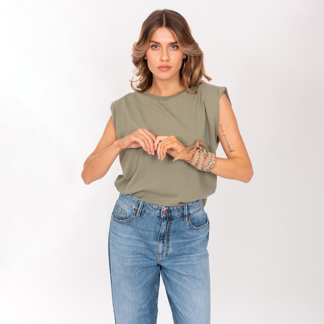 PUFF SHOULDER CREW NECK S/S T-SHIRT - VINTAGE JERSEY - REGULAR FIT - Bowery NYC