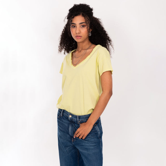 FRAYED CUT CREW NECK S/S T-SHIRT - SLUB JERSEY - Bowery NYC