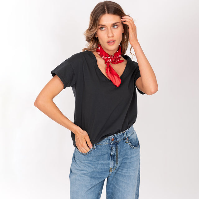 FRAYED CUT CREW NECK S/S T-SHIRT - SLUB JERSEY - Bowery NYC