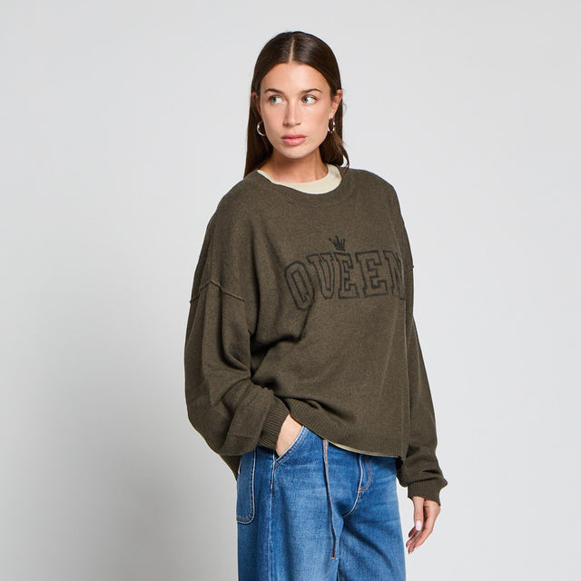 QUEEN KNITTED CREW NECK
