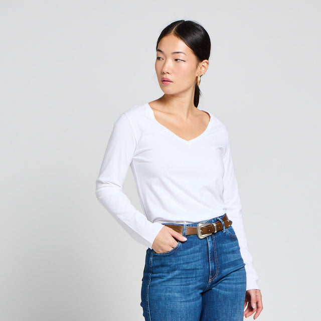 ESSENTIAL V-NECK T-SHIRT - VINTAGE JERSEY - Bowery NYC