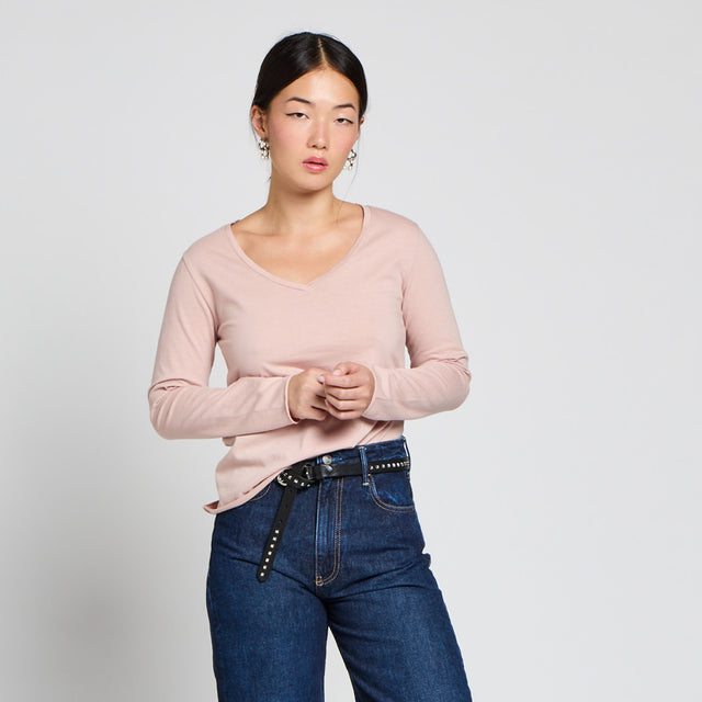 ESSENTIAL V-NECK T-SHIRT - VINTAGE JERSEY - Bowery NYC