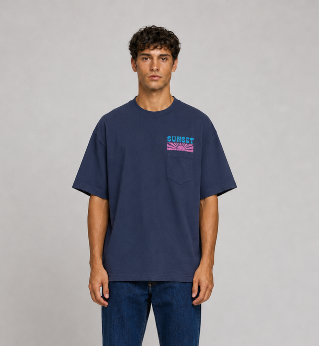 SUNSET T-SHIRT WITH POCKET - HEAVY JERSEY